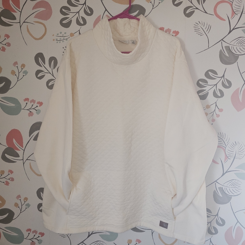 NWOT LL BEAN Quilted Pullover Sweatshirt, Funnelneck 3x - 24/26